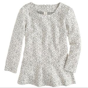 J.Crew Lace Peplum Top